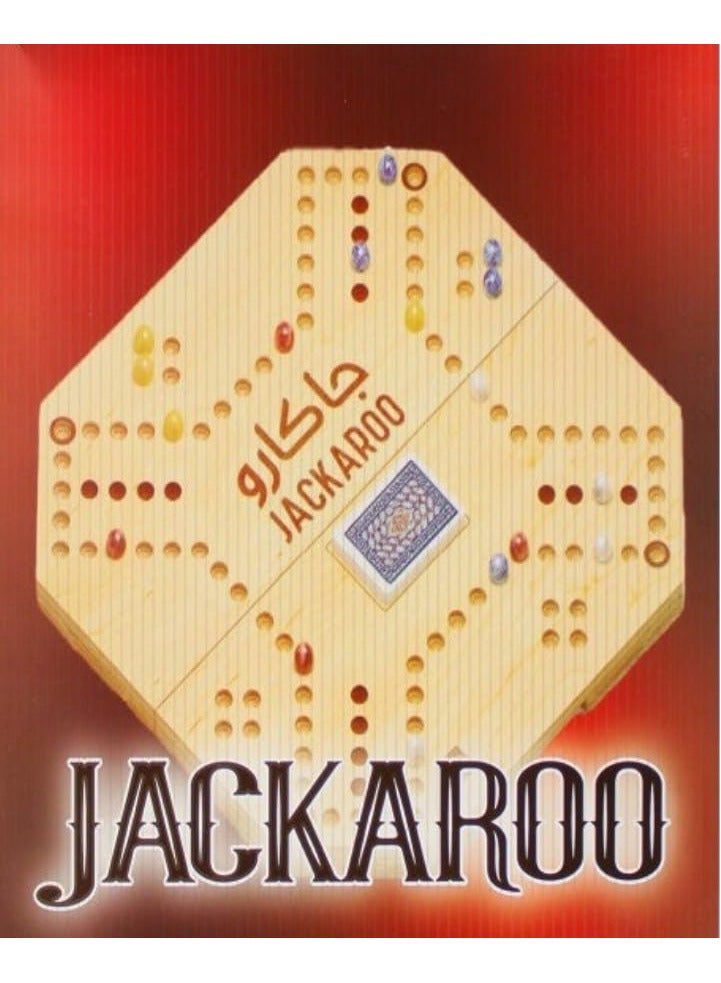 Jackaroo Board Game - Wooden Board - A fun, competitive and entertaining game for 2-4 players. Plagger cards for all games. - Image 1